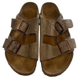 Birkenstock Arizona Taupe Suede Sandals Women’s 6 – Classic Comfort Slide NEW